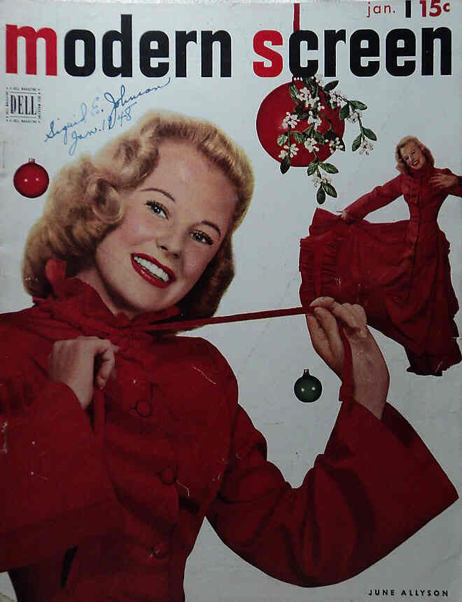 MODERN SCREEN magazine cover Issue 326 January 1958